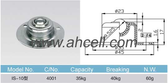 IS_10 ball transfer unit size